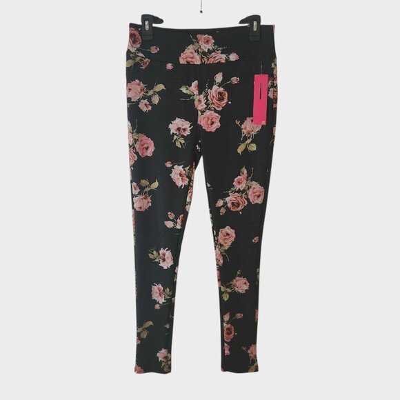 Shosho Floral Leggings Hot Pants Pockets Stretch Womens Large NEW NWT - Picture 1 of 11